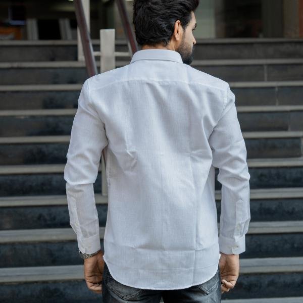 Khadi linen white shirt